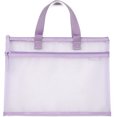 thumbnail image 1 of Mesh Document Bag with Handle, Double-Layer Zipper Design is Convenient to Carry Documents to and from The Office and Home, Can Hold A5 Documents, Mobile Phones, Wallets and Other Items,Purple, 1 of 3