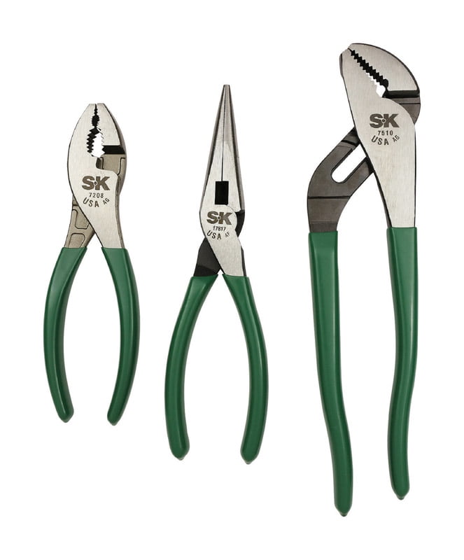 SK Professional Tools 3 pc. Alloy Steel Pliers Set Green