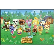 Animal Crossing: New Horizons - Framed Gaming Poster (Character Line-Up) (Metallic Anthracite Plastic Frame)