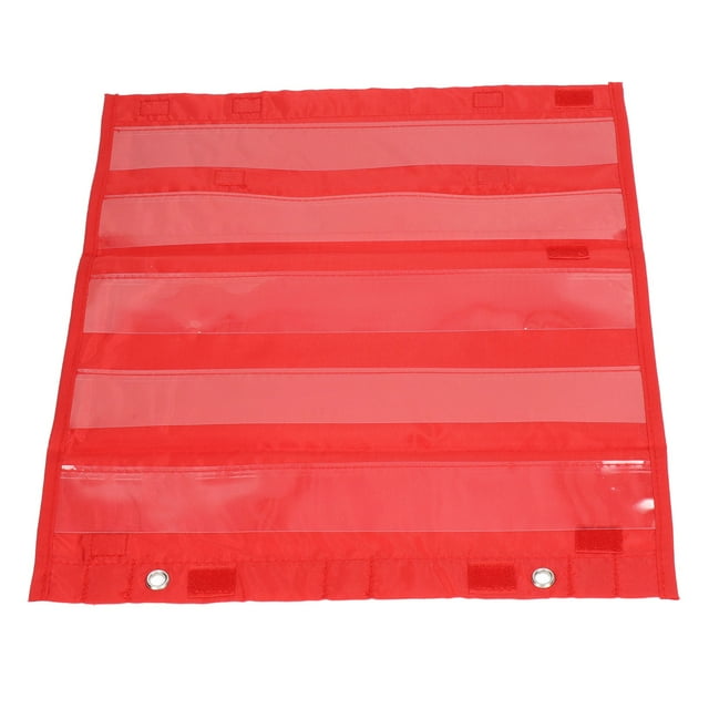 Pocket Chart, Polyester PVC 5 Rows Schedule Pocket Chart For Activities For Kids For School Red