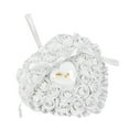 thumbnail image 1 of Funie Heart Shape Faux Rose Rhinestone Inlaid Wedding Ring Box Storage Holder Cushion, 1 of 8