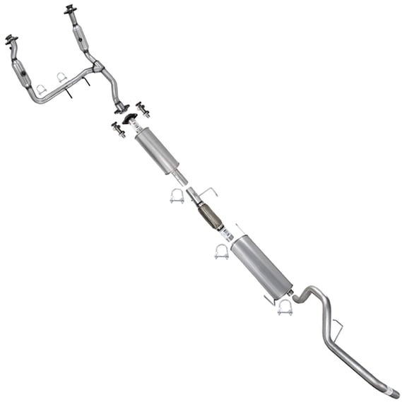 Northeastern Exhaust Pair of Catalytic Converter Resonator Flex Pipe with Muffler and Tail Pipe Kit Fits 2011-2014 Ford F-150 3.5L 145" WB - EPA Approved | Direct Fit Replacement | Stainless Steel