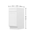 thumbnail image 2 of Furinno Shaker Drawer Base Kitchen Cabinet with 1-Door, Ready to Assemble, 24 D x 15 W x 34.5 H, White, 2 of 8