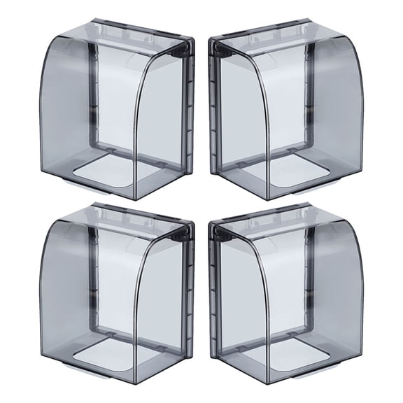 TABLZONE 4Pcs Weatherproof Plug Protector Box Black Plastic for Outdoor Electrical Socket Guard