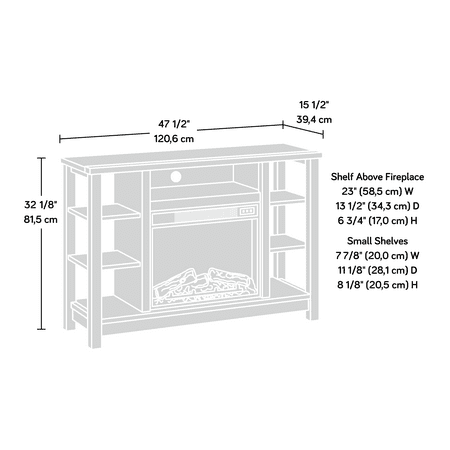 Sauder - Media Fireplace - Carbon Oak - Carbon Oak