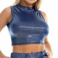 thumbnail image 3 of Aayomet Tops For Women Women's Tank Tops Ribbed Seamless Workout Exercise Shirts Yoga Crop Tops,Blue XL, 3 of 5