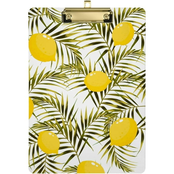 FMSHPON Lemons Clipboard Hardboard Wood Nursing Clip Board and Pull for Standard A4 Letter 13x9 inches