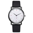 thumbnail image 1 of Reloj de pulsera con correa de PU para hombre a la moda, reloj de cuarzo informal con esfera redonda (negro), 1 of 3