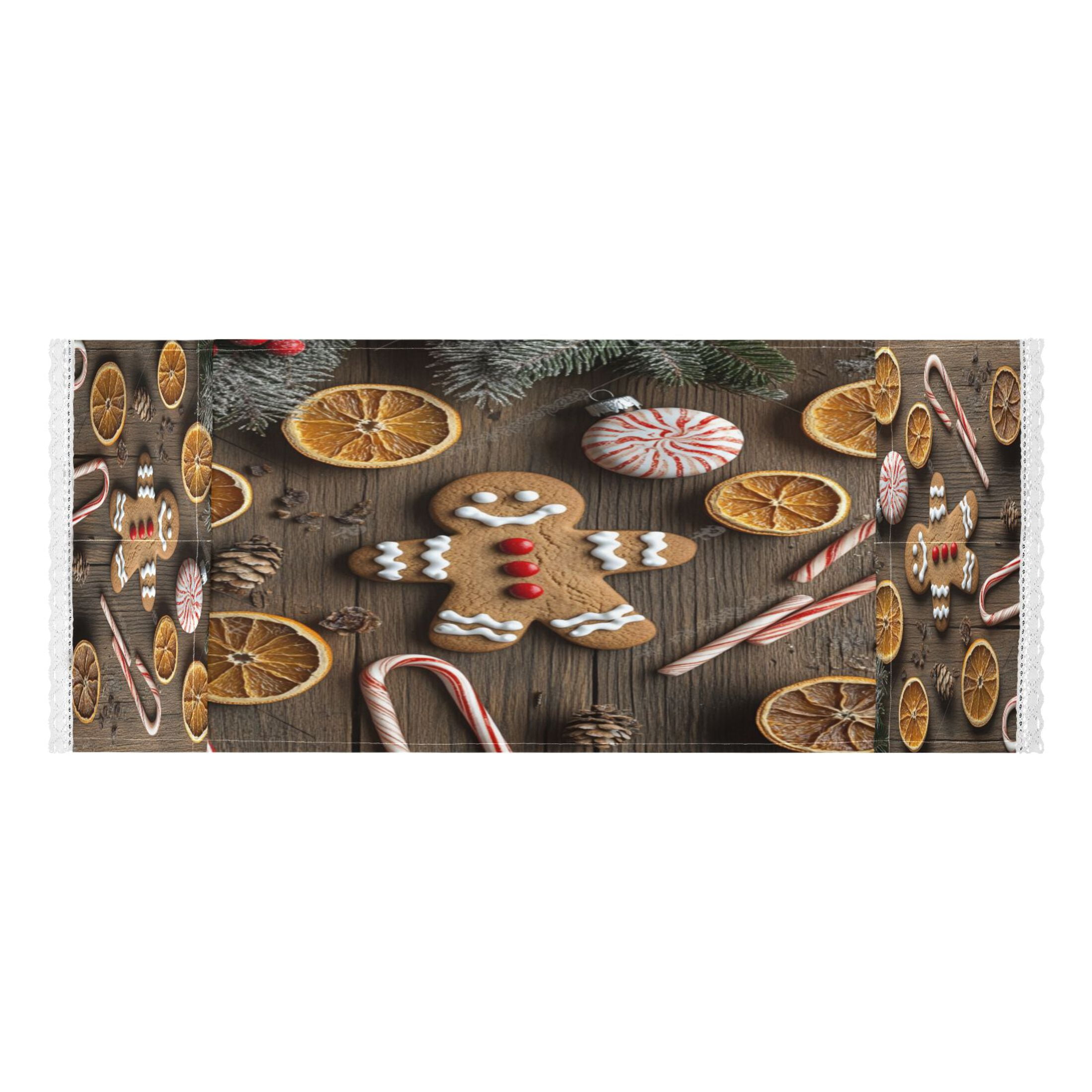 Gingerbread Man and CandyWasher and Dryer Covers Dust-Proof and Oil Resistant Fridge Cover with 4 Storage Pockets Washing Machine Top Cover for Laundry Kitchen Home 51.2 x 22 In