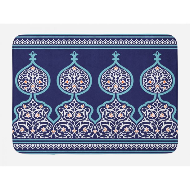 Moroccan Bath Mat, Bohemian Style Ancient Middle Eastern Turkish