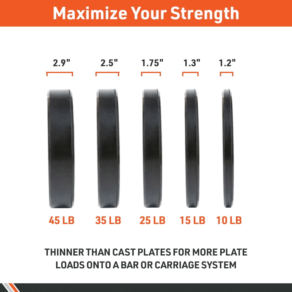 Body Sport Rubber Olympic Bumper Plates - Single Plate - 2-Inch Wide - 45 Pounds