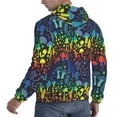 thumbnail image 6 of Kdxio Magical Mushrooms and Flowers Print Mens Casual Hooded Collar Drawstring Hoodies Pullover Sweatshirts Casual Long Sleeve Shirts-Medium, 6 of 7