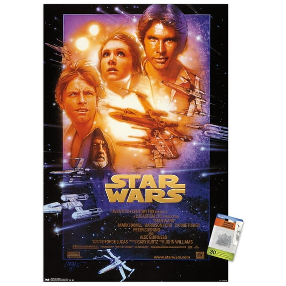 Star Wars: A New Hope - One Sheet Wall Poster with Push Pins, 22.375" x 34"
