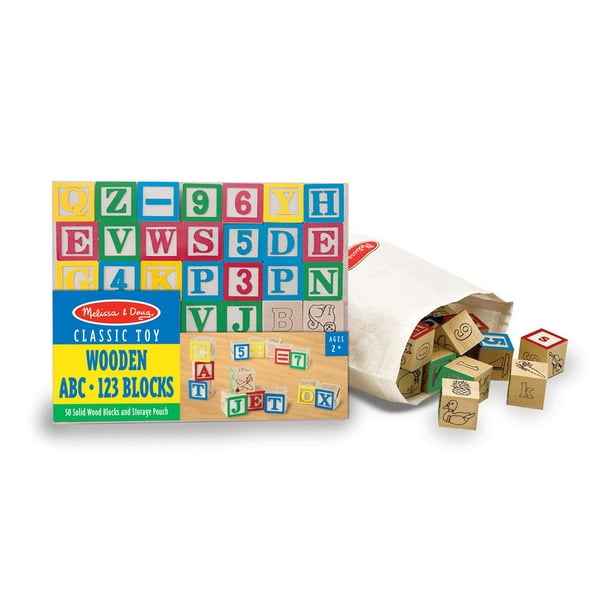 Melissa Doug 21900 Wooden ABC 123 Blocks Walmart