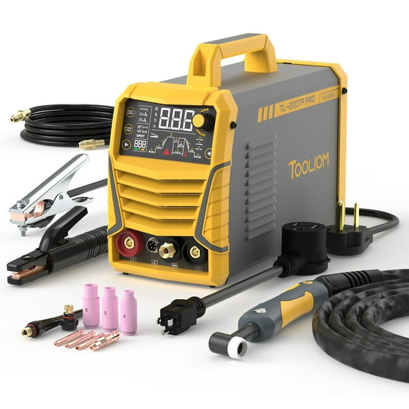 Tooliom TIG Welder with Pulse Welding, Multifunctional DC, 110/220V Dual Voltage, Yellow
