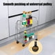 thumbnail image 4 of Estantería de almacenamiento rodante de 2 niveles, carrito organizador de plástico transparente con ruedas para cocina, baño, sala de estar, armario de almacenamiento multiusos., 4 of 6