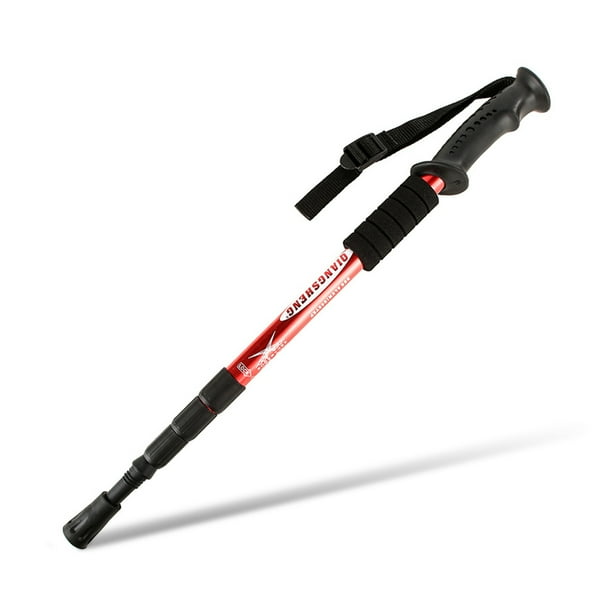 Polo de trekking Ajustable Ajustable Sin deslizamiento Pista de senderismo Pegatos Bastones de aleación de aluminio Montañismo Escalada Muletas Red Eigraketly OD003554-01