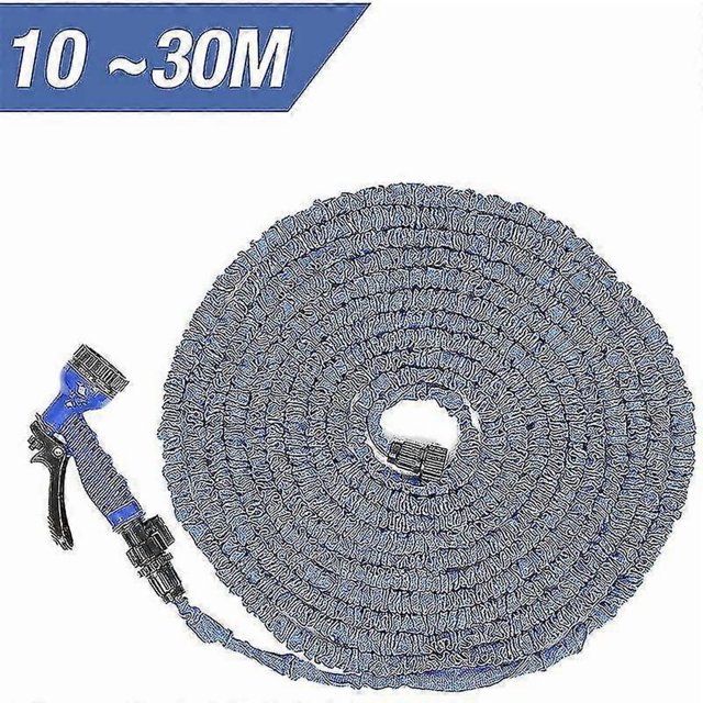 100FT 10m/30M Expandable Retractable Garden Hose with 7 Function Gun Blue