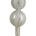 thumbnail image 2 of 14.75" Silver and White Glitter Glass Finial Christmas Tree Topper, 2 of 3