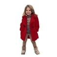 thumbnail image 1 of MIASHUI Vestes d'Hiver pour Enfants, Trench-Coat Épais et Coupe-Vent pour Filles, Rouge, 3-4 Ans, 1 of 9