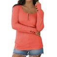 thumbnail image 3 of MOSHU Long Sleeve Womens Shirts Casual Henley Tops for Women Fall Button Down Blouses, 3 of 11