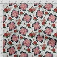thumbnail image 4 of Soimoi Chinese Floral Printed, Poly Canvas Fabric, Decor Sewing Fabric by The Yard 56 Inch Wide,Decorative Fabric for Curtains Tote Bags, Red & Gray, 4 of 5