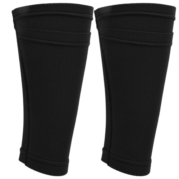 Xirurus Shin Guard Sleeves with Pocket, Double Layer No-Slip Soccer Socks, Breathable Mesh for Secure Fit & Leg Support (Adults & Teens, 1 Pair, Black)