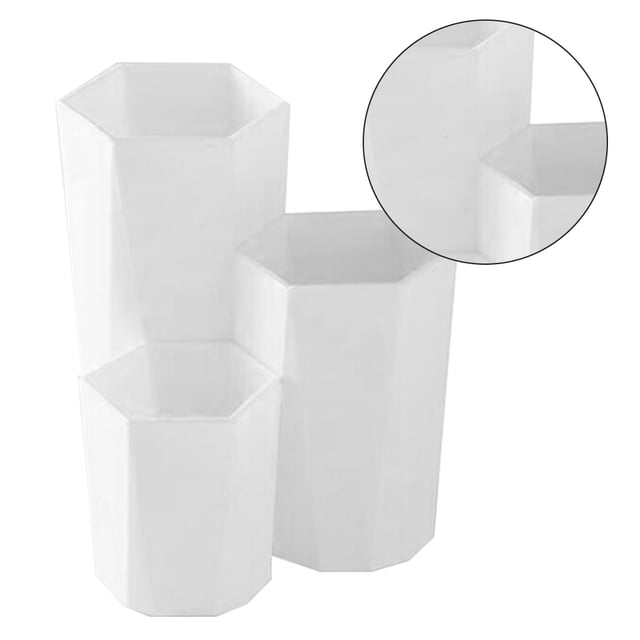 Caja de almacenamiento organizador de brochas cosméticas clasificadas, contenedor de maquillaje de bolígrafo de plástico, ahorro de espacio, Almacenamiento y organización del hogar Blanco Billuyoard HA000130-01B