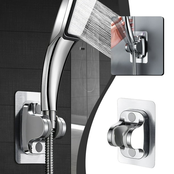 Soporte de ducha adhesivo fuerte | Soporte de pared autoadhesivo para cabezales de ducha de mano | Ángulo ajustable de 70° | Plástico ABS | Resistente a la corrosión Ligero Duradero | Fácil de