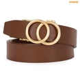 thumbnail image 6 of WHIPPY Women's Leather Belt for Jeans Dresses Pants Ladies Automatic Buckle Ratchet Belts Black, 6 of 6