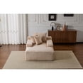 thumbnail image 5 of Leumius Oversized Chaise Lounge Indoor,Cozy Cloud Couch Modern Plush Corduroy Upholstered Sofa Bed with 3 Pillows and Wide Armrest for Living Room, No Assembly Required,Beige, 5 of 12