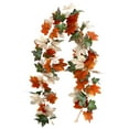 thumbnail image 2 of 1 rattan Artificial Maple Garland Hanging Rattan – Multicolor Fall Pumpkin Vine | Plastic Halloween Thanksgiving Fireplace Mantel Table Decor Reusable Indoor Home Decor, 2 of 9