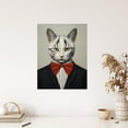 thumbnail image 4 of Tabby Cat Who Came To Tea Pet Portrait Unframed Wall Art Print Poster Home Decor Premium, 4 of 5