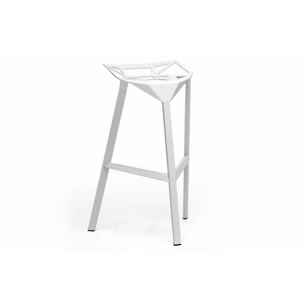 Baxton Studio Kaysa White Aluminum Modern Bar Stool (Set of 2