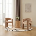 thumbnail image 5 of Guyou Modern Velvet Upholstered Dining Chair, Cute Barrel Side Armchair Kitchen Chair with Armrests and Back for Living Room Dining Room Bedroom, Khaki, 5 of 9