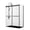Black, variant on Vinnova Spezia 56" W x 76" H Double Sliding Frameless Glass Shower Enclosure Matte Black