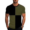 thumbnail image 2 of Men's Undershirt Crew Shirts for Men Mens T Shirts Crewneck Short Sleeve Color Block Trendy Casual Slim Fit Shirts Lightweight Comfy Daily Wear Tee Tops, 2 of 8