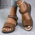 thumbnail image 3 of Platform Wedge Sandals for Women 2025 Comfortable Leather Open Toe Orthopedic Walking Work Summer Shoes, 3 of 7