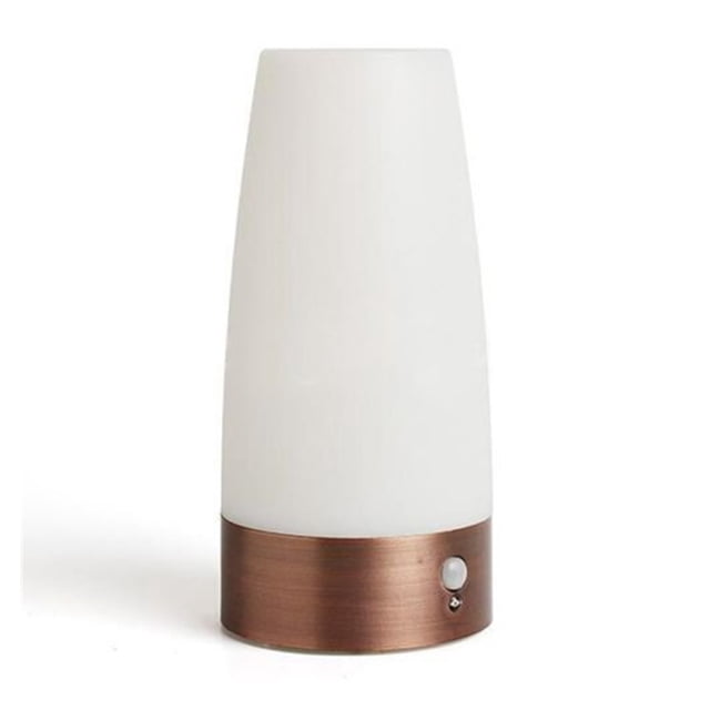 Shisuyan Veilleuse Rétro à DEL à Piles, Sensible, Portable, Lampe de Table Mobile avec Lumière Blanc Chaud (Bronze Rouge)