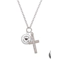 thumbnail image 2 of Delight Jewelry Silvertone Domed Class of 2028 Everlasting Love Engraved Cross Zoey Necklace, 28", 2 of 4