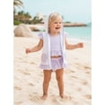 thumbnail image 5 of BemeyourBBs Toddler Baby Girl 3 Piece Swimsuit with Cover up Set Infant Bathing Suit Sleeveless Stripe Halter Top Bikini Bottom Coverups Set Summer Pool Beachwear, 5 of 9
