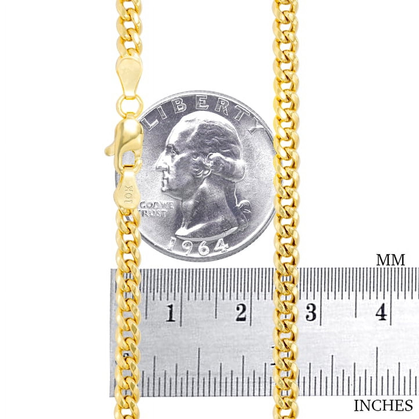 Nuragold 10k Real Yellow Gold Miami Cuban Link 4mm Chain Bracelet (7"-9") Italian Jewelry for Men & Women
