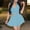 Sky Blue, variant on Idoravan Women's Basic Versatile Skirt Womens Casual Sexy Fashion Summer V-Neck Pleated Loose Tank short Two Piece Pants Set