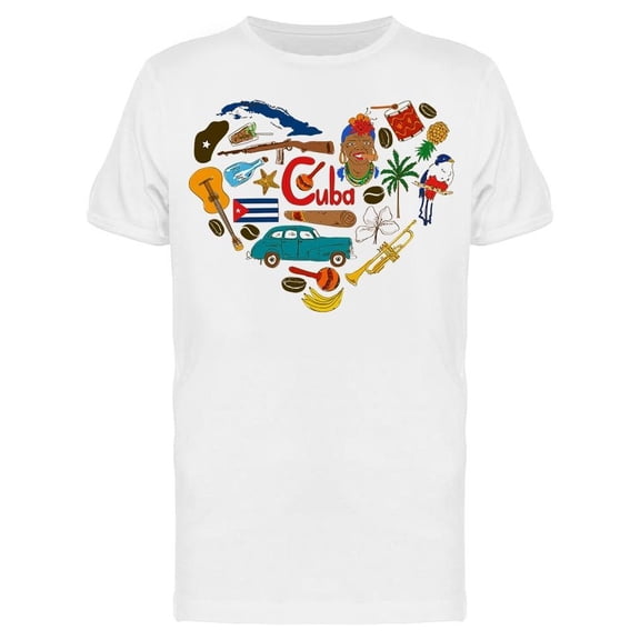 Cuban Symbols Heart Tee Men's -Image by Shutterstock
