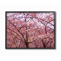 The Stupell Home Decor Pink Sky Cherry Blossom Forest Photography Framed Texturized Art