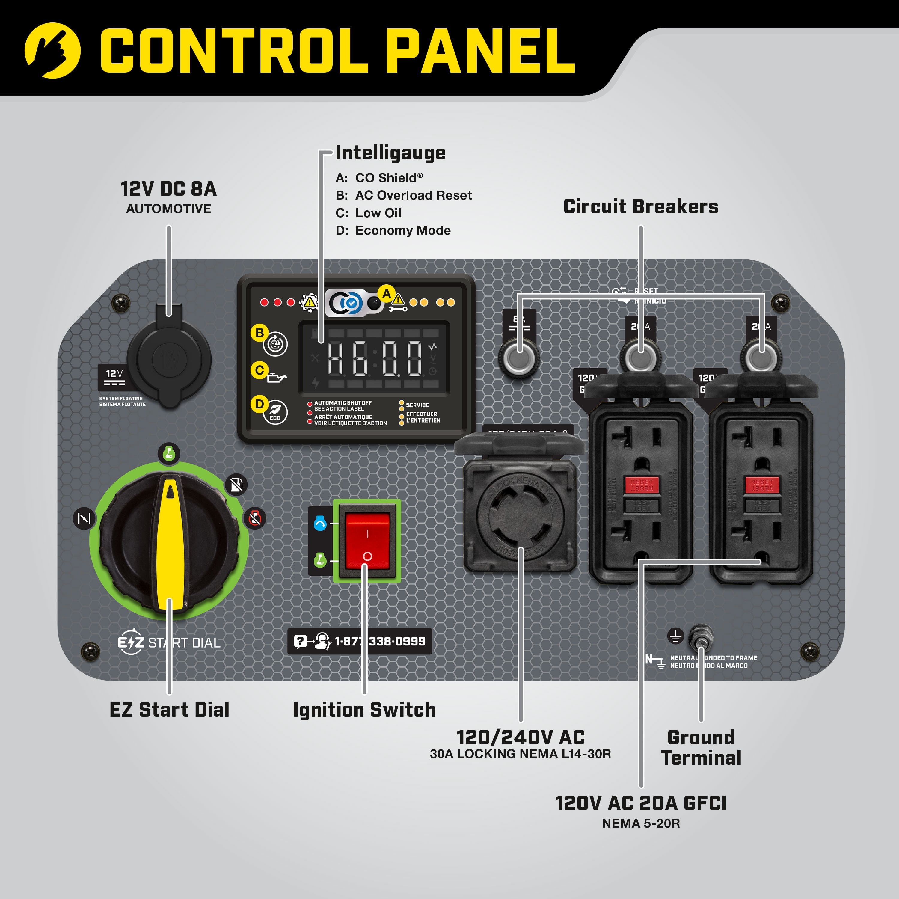 Champion Power Equipment 8500-Watt Inverter Generator with Quiet Technology and CO Shield®