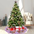 thumbnail image 5 of Christmas Tree Skirt Purple Tree Skirt Glitter Gnomes Snowflake Xmas Winter Tree Skirt 48 Inch for Black Christmas Indoor Outdoor Decorations, 5 of 6