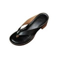 thumbnail image 4 of Vibrex Women's Thong Sandals Women's Fashion Casual Large Size Spring And Summer Breathable Wedge Sandals Women's Sandals Perfect For Travel,Daily,Vacations,Part,Dates,Work_Black_6.5, 4 of 5
