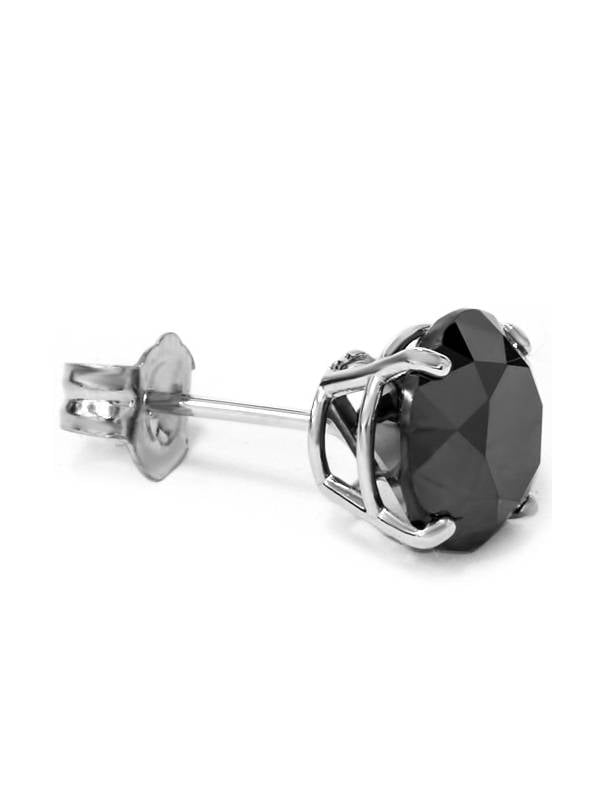 male black diamond stud earring