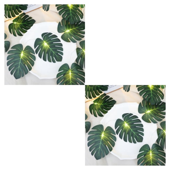 Matsuzay Guirnalda de luces con hojas de tortuga - Añada un toque romántico al jardín Aspecto realista Artificial N.º 3 3 m 20 bombillas Numero 3 3 m 20 bombillas 2Conjunto